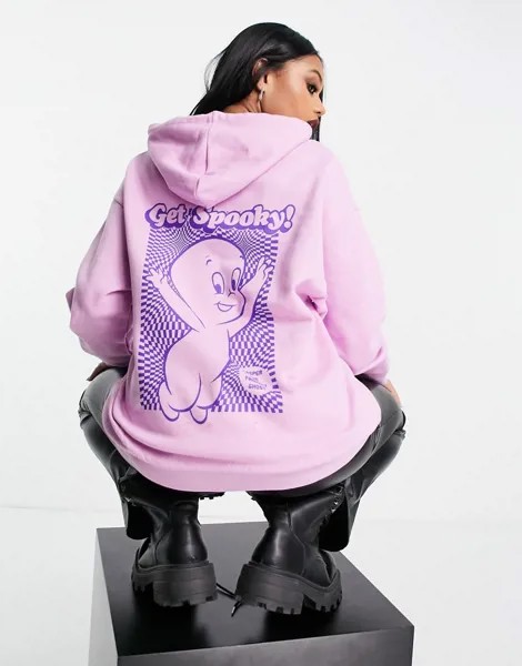 Ярко-фиолетовый oversized-худи на Хэллоуин с принтом Каспера ASOS DESIGN-Фиолетовый цвет