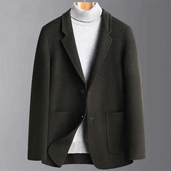 Тренчкот мужской зимний, роскошная шерстяная куртка, классический винтажный стеганый Топ, повседневный костюм, стильный Блейзер, 2023