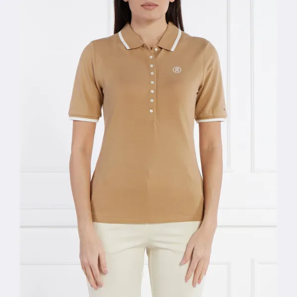 Рубашка-Поло приталенного кроя Tommy Hilfiger, бежевый