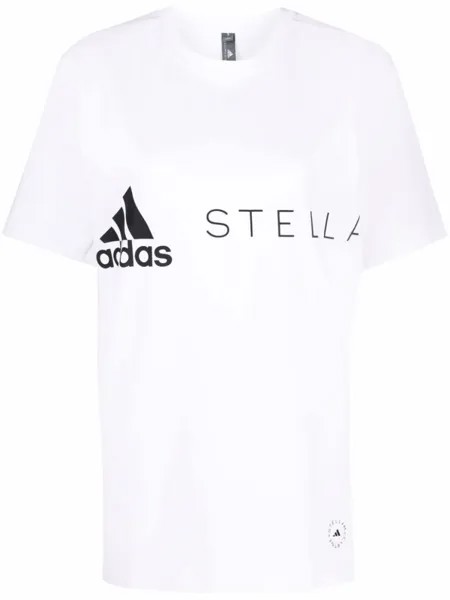 Adidas by Stella McCartney футболка с логотипом, белый