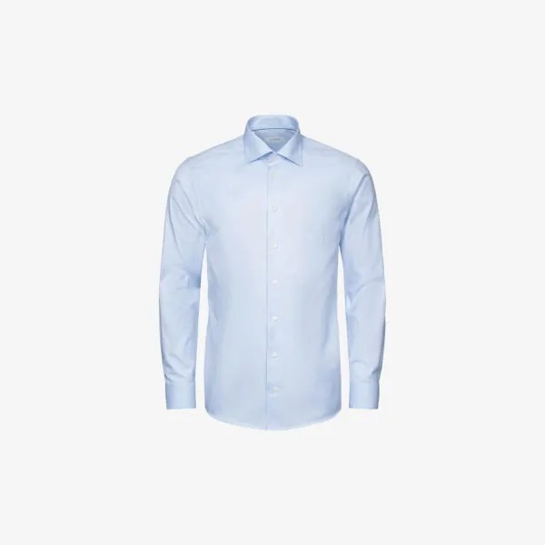 Рубашка узкого кроя из хлопка signature twill Eton, синий