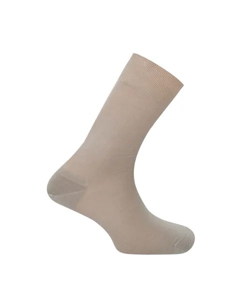 Мужские короткие носки из 100% однотонной шотландской пряжи. Сделано в Испании. Punto Blanco, бежевый