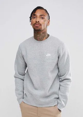 Серый свитшот с круглым вырезом Nike Club