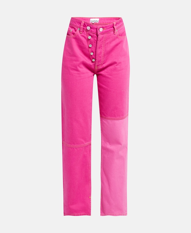 Органик прямые джинсы Ganni, розовый