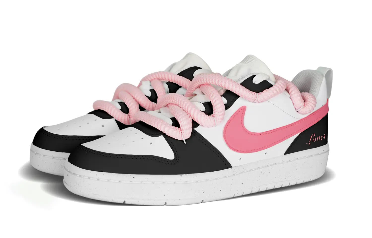 Кроссовки Nike Court Borough Skateboarding Shoes Women's Low-top Black/pink, черный/розовый
