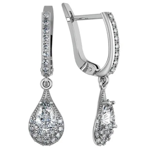 Серьги с 42 фианитами из серебра 351082-FA11