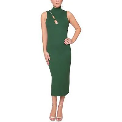 Rachel Rachel Roy Женское зеленое платье-свитер миди без рукавов с воротником-стойкой L BHFO 6029