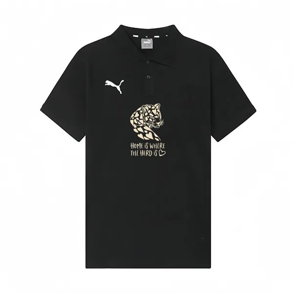 Рубашка поло унисекс черная Puma, черный