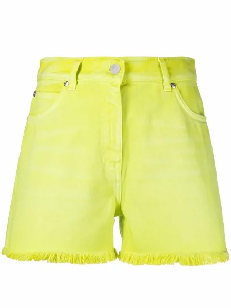 MSGM шорты с завышенной талией и бахромой