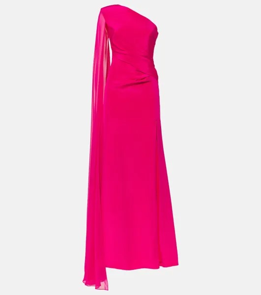 Асимметричное платье из шелкового шифона Roland Mouret, розовый