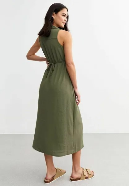 Платье-рубашка на талии SLEEVELESS MIDI New Look, хаки
