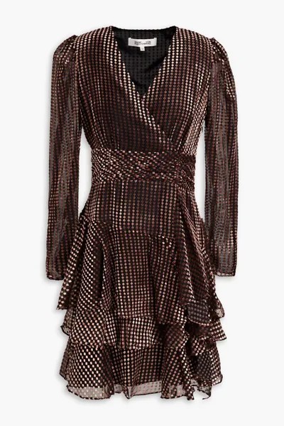 Многослойное бархатное платье Peggy со сборками Diane Von Furstenberg, черный