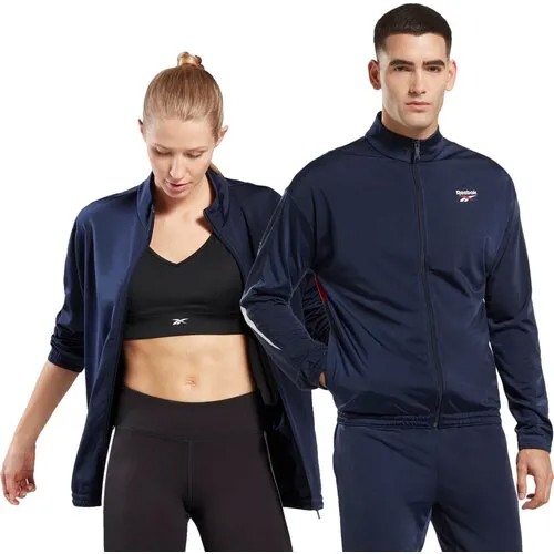 Олимпийка Reebok RI VECTOR KNIT TRACKTOP, размер XS, , чёрный