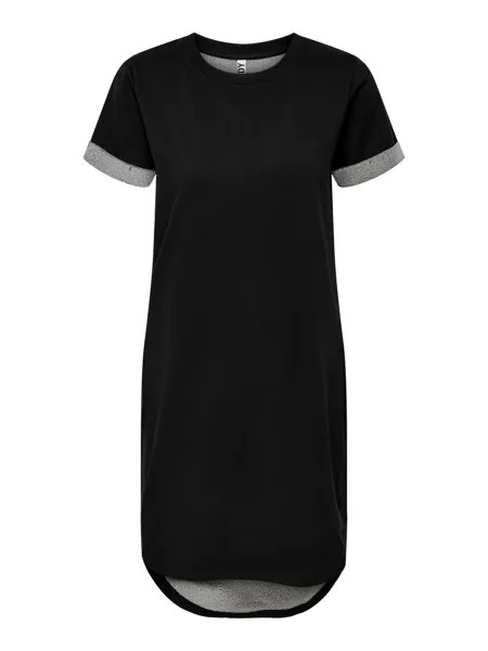 Платье JACQUELINE de YONG Lockeres Shirt JDYIVY Rundhals Midi Dress Tunika, черный
