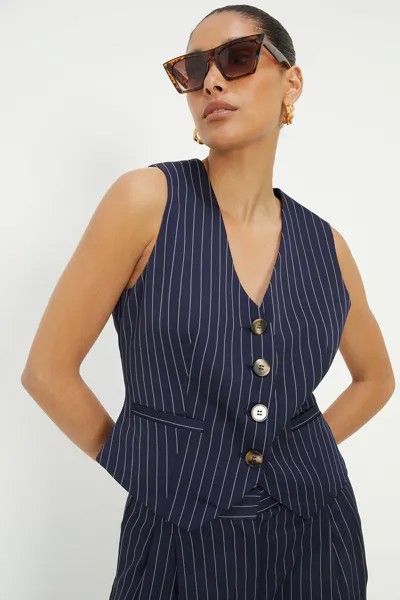 Полосатый жилет Dorothy Perkins, темно-синий