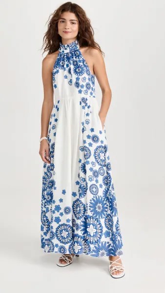 Платье Borgo de Nor Stella Cut Out Shoulder, синий