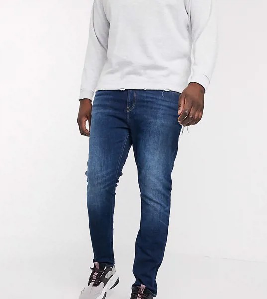 Выбеленные джинсы скинни Calvin Klein Jeans plus size-Синий