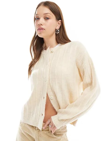 ASOS DESIGN – кардиган оверсайз из пушистой ткани цвета экрю