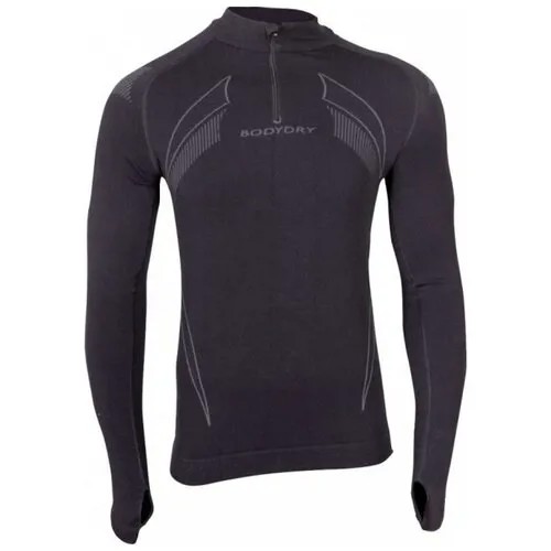 Термофутболка мужская с молнией Body Dry Pro 05 Men Long Sleeve Shirt whith Zipper - Black and Gray р. XS/S