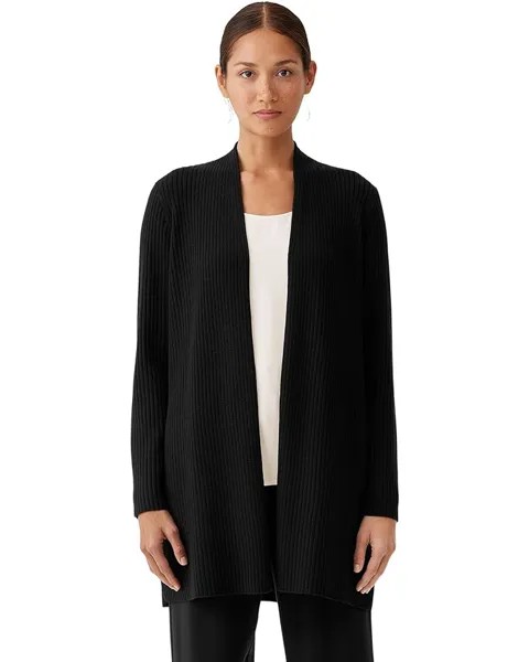 Свитер Eileen Fisher Plus Size Long Cardigan, черный