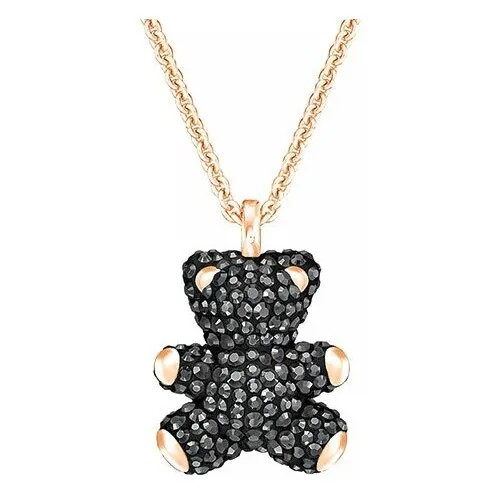 Колье SWAROVSKI, кристаллы Swarovski, длина 38 см., черный, золотой