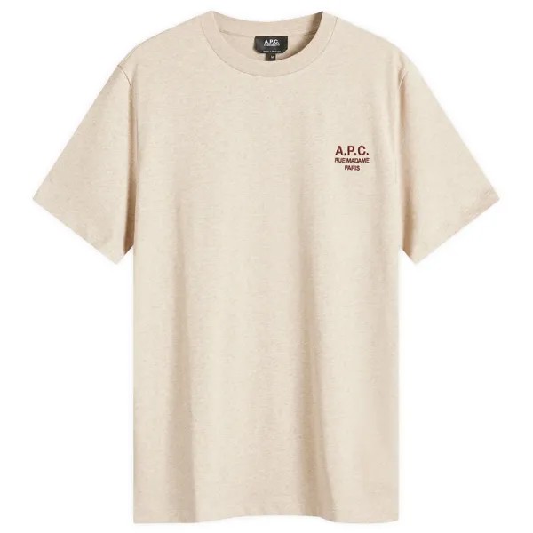 Футболка A.P.C. Rue Madame Logo T-Shirt, цвет Heather Beige & Brick