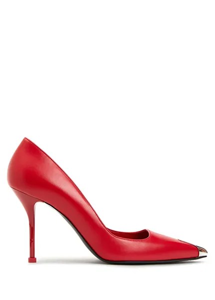 Красные кожаные туфли на шпильке в стиле панк Alexander McQueen