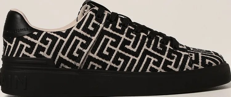 Кроссовки Balmain B-Court Low Black Monogram, черный