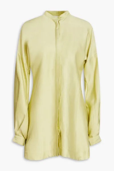 Платье-рубашка мини Bretagne из атласного твила Bondi Born, светло-зеленый