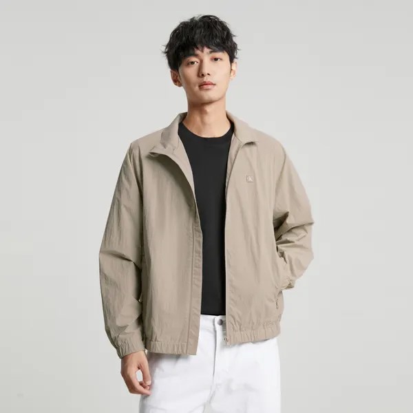 Куртка мужская спортивная Calvin Klein Jeans с вышитым квадратным логотипом, молочно-коричневый