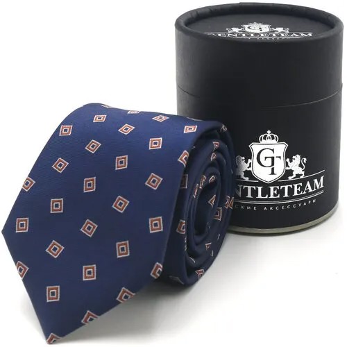Галстук GENTLETEAM, широкий, для мужчин, синий