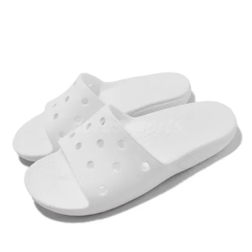 Crocs Classic Crocs Slide White Мужские сандалии унисекс без шнурков Тапочки 206121-100