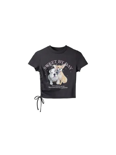 Футболка Bershka, темно-серый