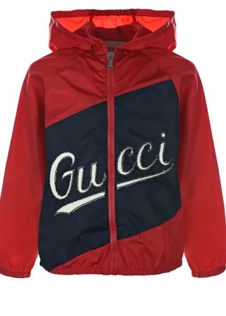 Красная ветровка с синей вставкой GUCCI