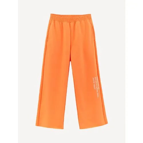 Школьные брюки палаццо  Bell Bimbo, демисезон/лето, нарядный стиль, карманы, размер 158, оранжевый