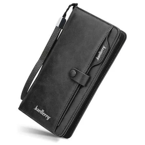 Мужское портмоне (кошелёк) Baellerry Stylish Business c дополнительным съёмным картхолдером, чёрный