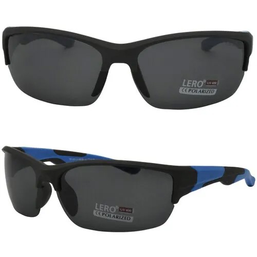 Солнцезащитные очки LERO, узкие, оправа: пластик, спортивные, поляризационные, синий