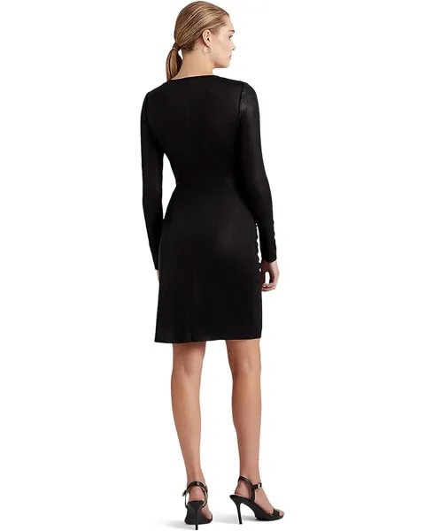 Платье LAUREN Ralph Lauren Foil-Print Jersey Dress, цвет Polo Black