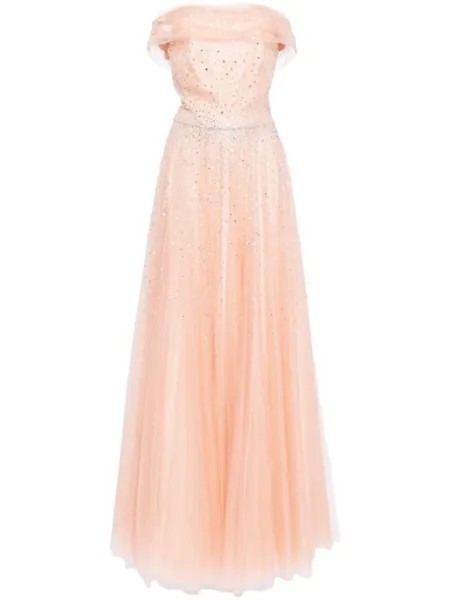 Jenny Packham платье Shayla с кристаллами, розовый