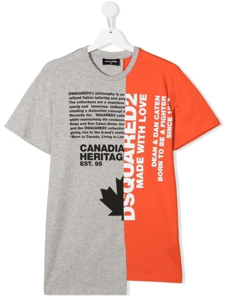 Dsquared2 Kids двухцветная футболка с логотипом