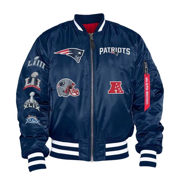 Куртка NFL NEW ENGLAND PATRIOTS X ALPHA INDUSTRIES MA-1M BOMBER JACKET New Era, цвет Schwarz