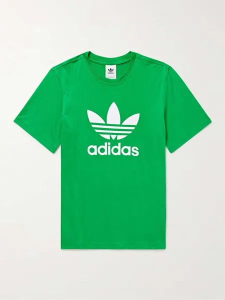 Футболка из хлопкового джерси с логотипом ADIDAS ORIGINALS, зеленый