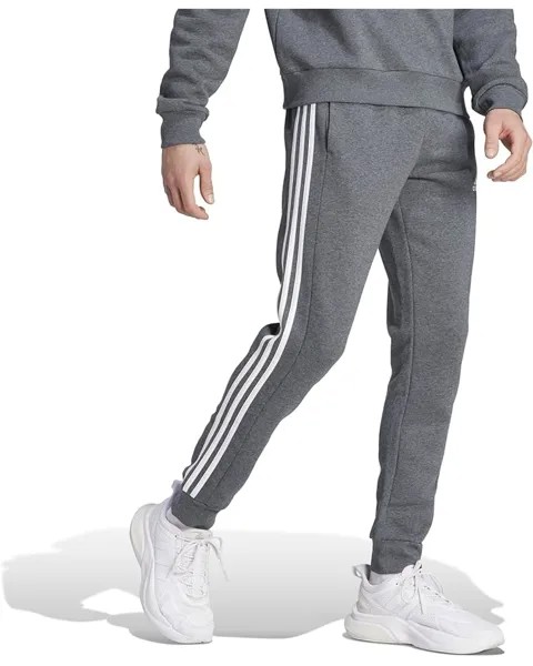 Брюки Adidas Essentials Fleece Tapered Cuffed 3-Stripes Pants, цвет Dark Grey Heather
