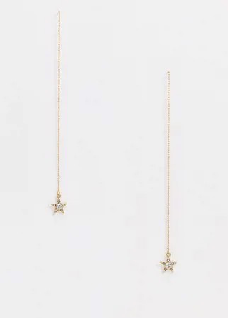 Золотистые серьги с подвесками-звездами ASOS DESIGN-Золотой