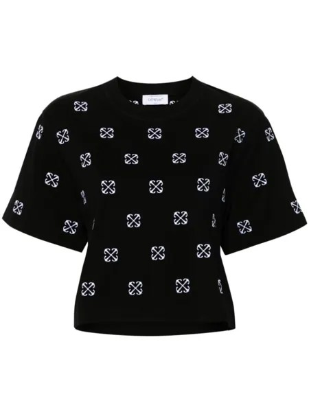 Off-White футболка с вышивкой Arrows, черный