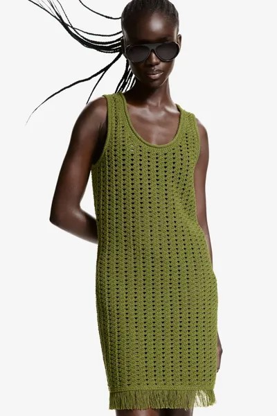 Платье крючком H&M, зеленый