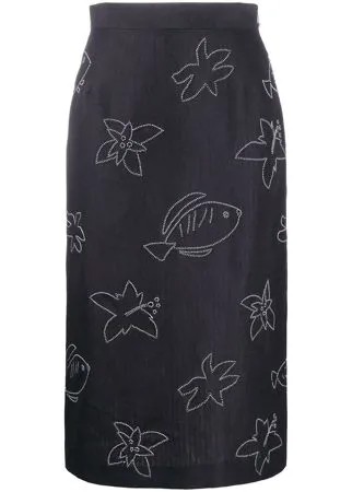 Thom Browne юбка с узором из бисера