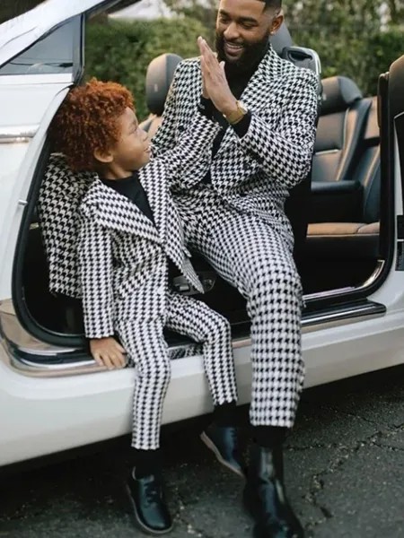 Костюмы Houndstooth для мужчин, 2 предмета, двубортный блейзер в клетку с заостренным лацканом, свадебный смокинг для жениха, мужская мода 2023