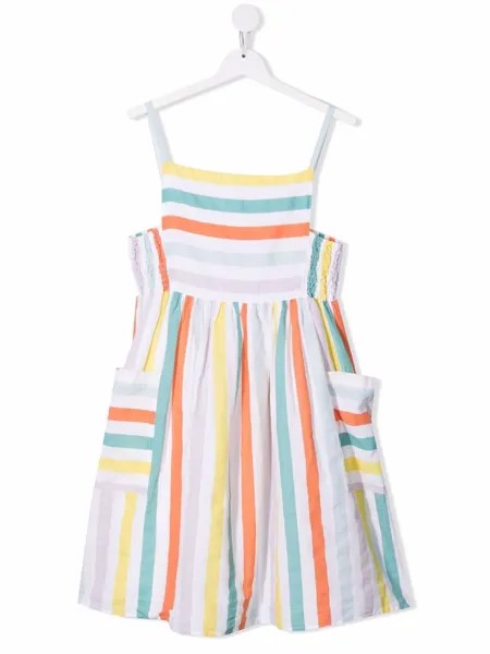 Stella McCartney Kids расклешенное платье в полоску