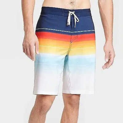 Мужские шорты для плавания в полоску Sunset 10 дюймов - Goodfellow - Co Оранжевый 40
